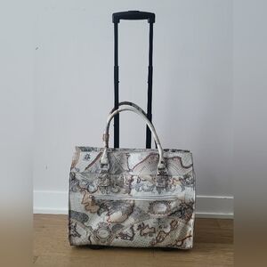 Alyssa Elegant Map Print Women's Travel / Tote Bag. 16 " Width